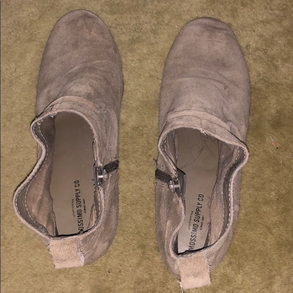 Grey heeled booties